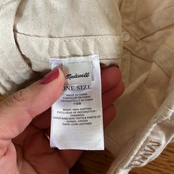 Organic Cotton Broken-In Baseball Cap with leather strap by Madewell - Picture 5 of 5